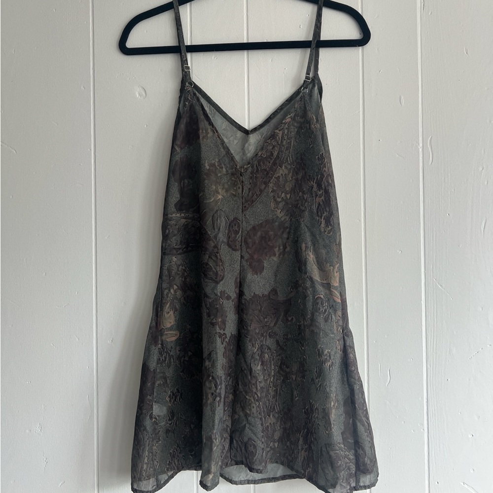 Green and Brown Patterned Dress